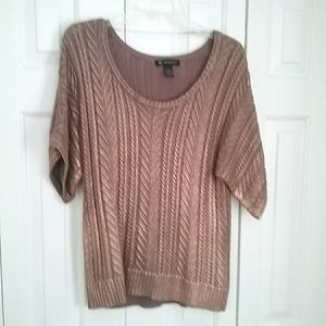 INC Gold metallic cable sweaters
